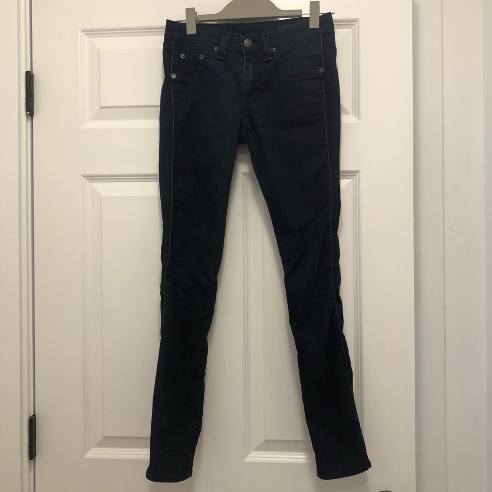 Rag & Bone skinny jeans with leather piping detail